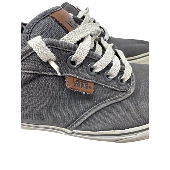 Vans Gray Canvas Lace-Up Low-Top Sneakers With Multicolor Lining Mens Size 8 - Picture 2 of 10